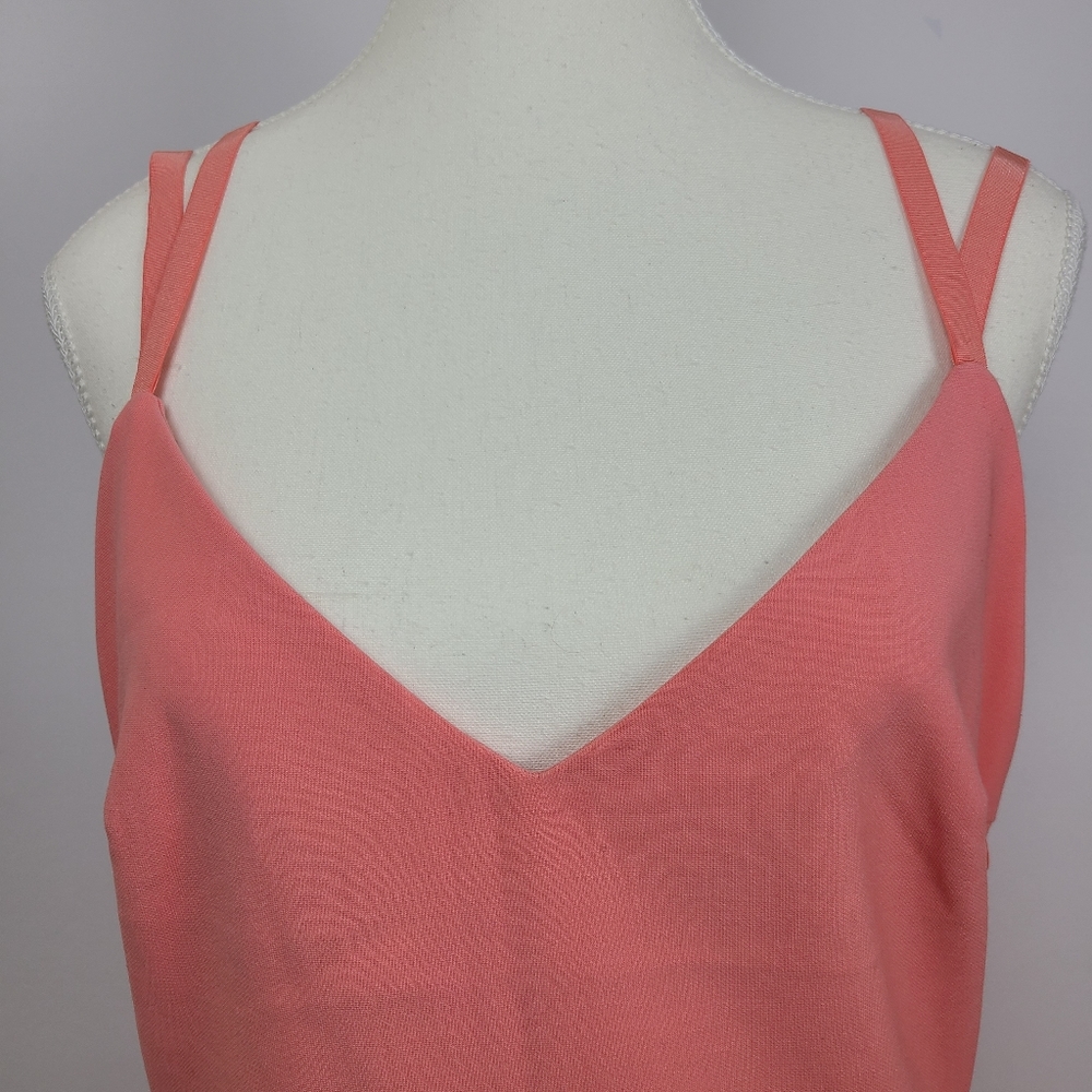 Elizabeth & James pink strappy v-neck midi pastel NWOT dress, sz 12 (PTP 16.5") - Picture 3 of 8